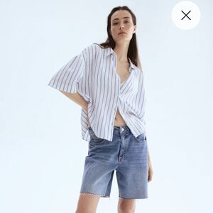H&M Linen Blend Striped Shirt